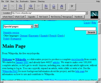 A screenshot of the Netscape browser